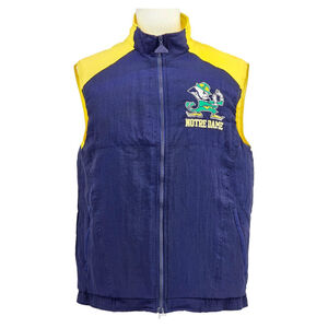 Vintage Apex One Notre Dame Puffer Vest Men’s Medium Blue Yellow NCAA